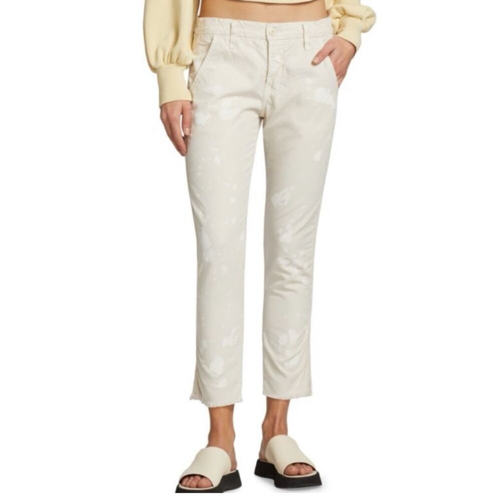 NSF Tashi Cream White Paint Splatter Low Rise Slouchy Trouser Pant 30 $255